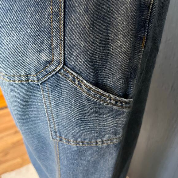 Frye Women’s Button Fly Carpenter Jeans Size 27 Straight Leg Utility Workwear - Picture 8 of 10